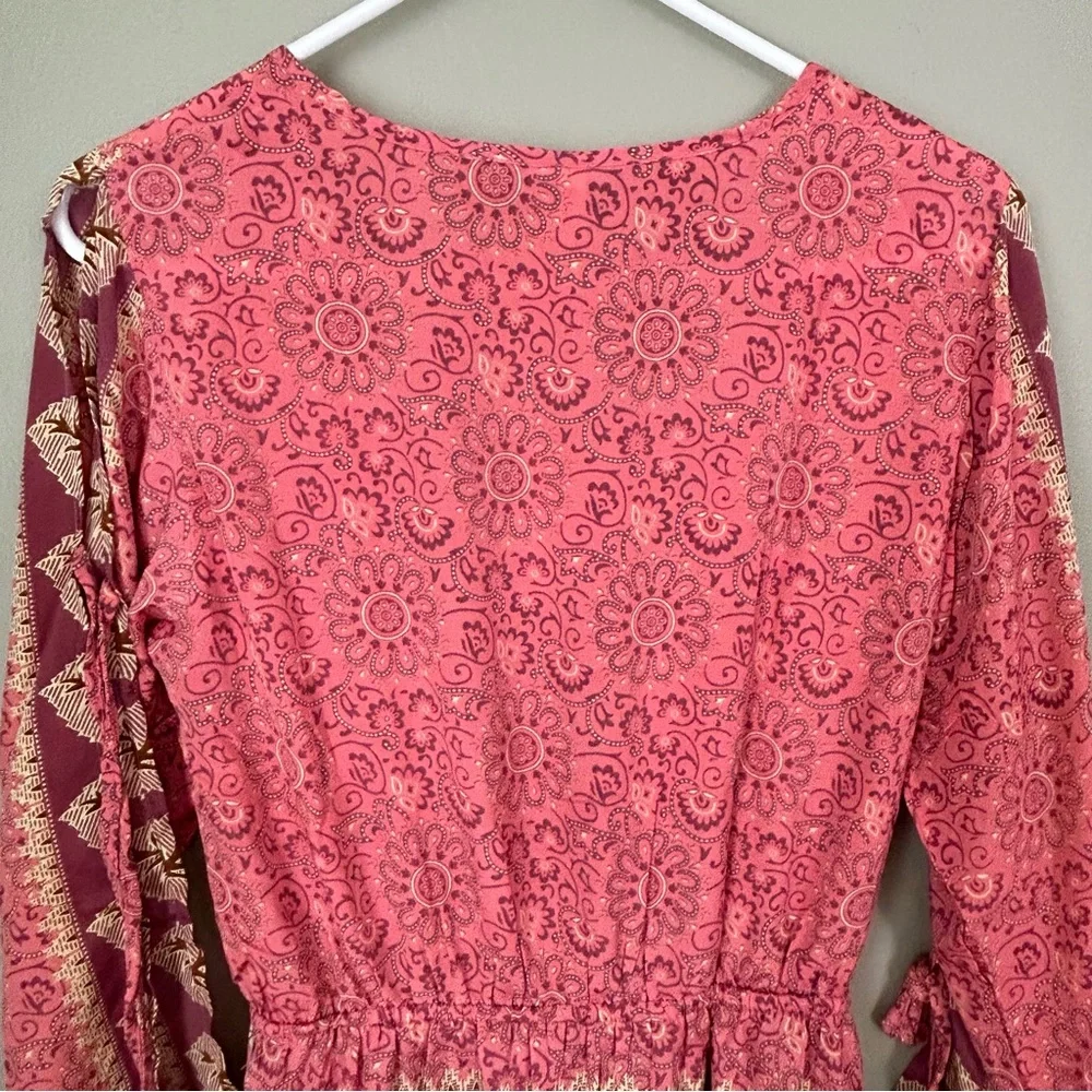 NWT raga passion struck slit sleeve mini dress women’s size medium pink boho - Picture 10 of 10